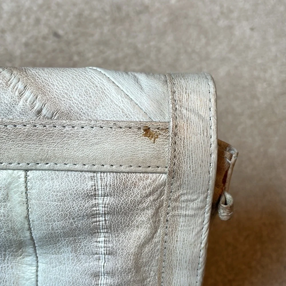 ⛵️ vintage eel Lee Sands light, gray cream, eel skin clutch envelope style